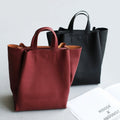 Leather Grey Tote Bag - Bae Apparel