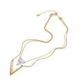 Marble Triangle Layered Necklace - Bae Apparel