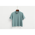 Womens High Neck Crop Shirt - Bae Apparel