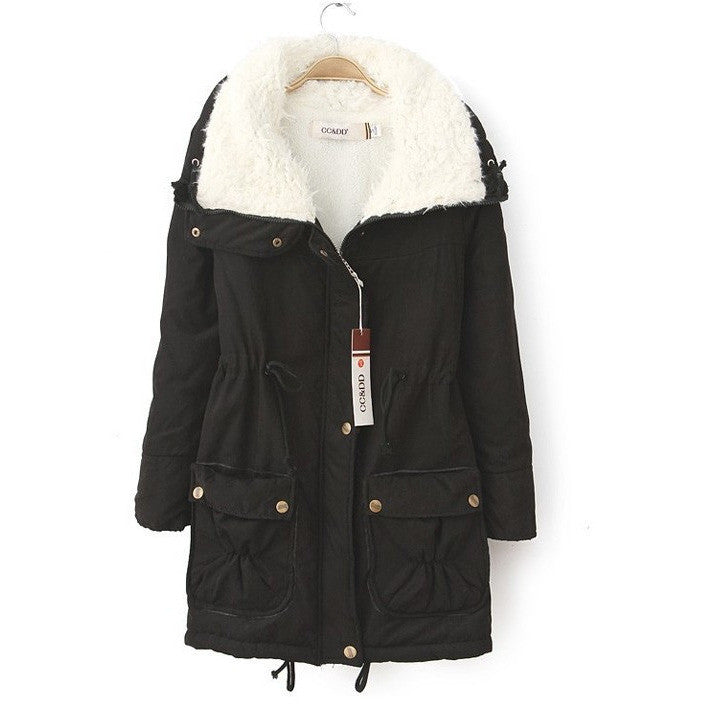 Turn Down Collar Women's Coat - Bae Apparel