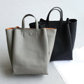 Leather Grey Tote Bag - Bae Apparel