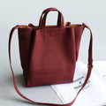 Leather Grey Tote Bag - Bae Apparel
