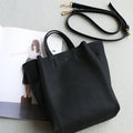 Leather Grey Tote Bag - Bae Apparel
