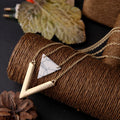 Marble Triangle Layered Necklace - Bae Apparel