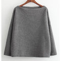Loose Plaid Cotton Women's Sweatshirt - Bae Apparel