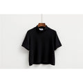 Womens High Neck Crop Shirt - Bae Apparel