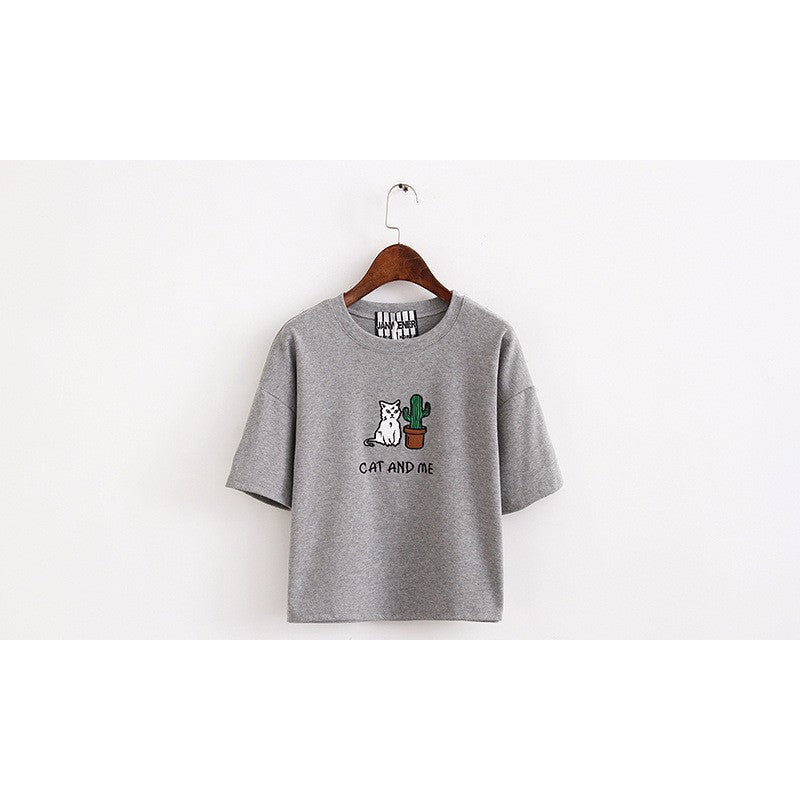 "Cat And Me" Women's Shirt - Bae Apparel