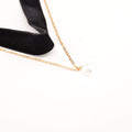 Velvet and Pearl Gold Choker - Bae Apparel