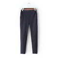 Blue Striped Capris Women's Trousers - Bae Apparel