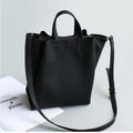 Leather Grey Tote Bag - Bae Apparel