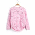 Women's Loose Knit Geometric Pullover - Bae Apparel