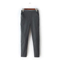 Blue Striped Capris Women's Trousers - Bae Apparel