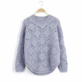 Women's Loose Knit Geometric Pullover - Bae Apparel