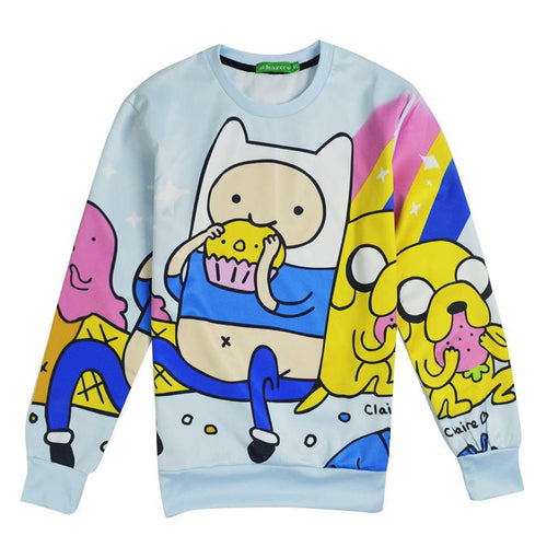 "Eating Cupcakes Adventure Time" Women's Sweatshirt - Bae Apparel