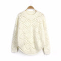 Women's Loose Knit Geometric Pullover - Bae Apparel
