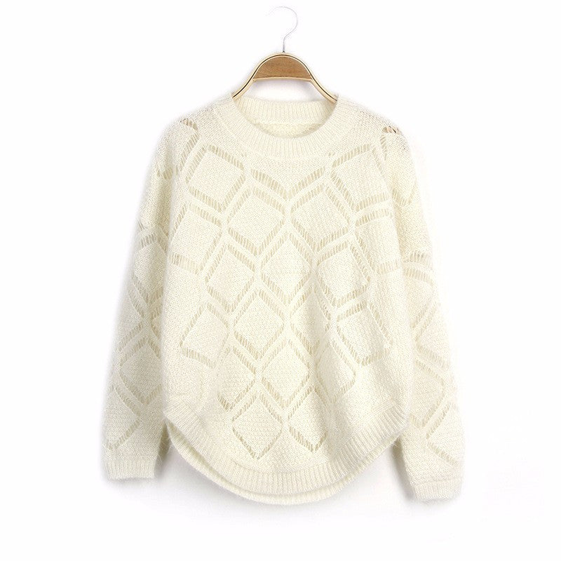 Women's Loose Knit Geometric Pullover - Bae Apparel