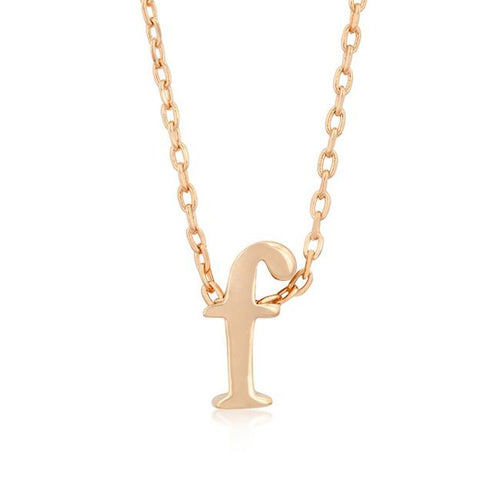 Initial F Rose Gold Pendant - Bae Apparel