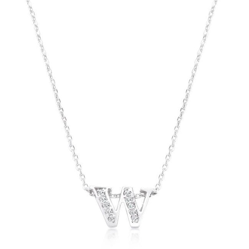 Initial W Crystal Pendant - Bae Apparel
