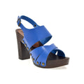 Leather platform sandal  in oak with back strap - Bae Apparel