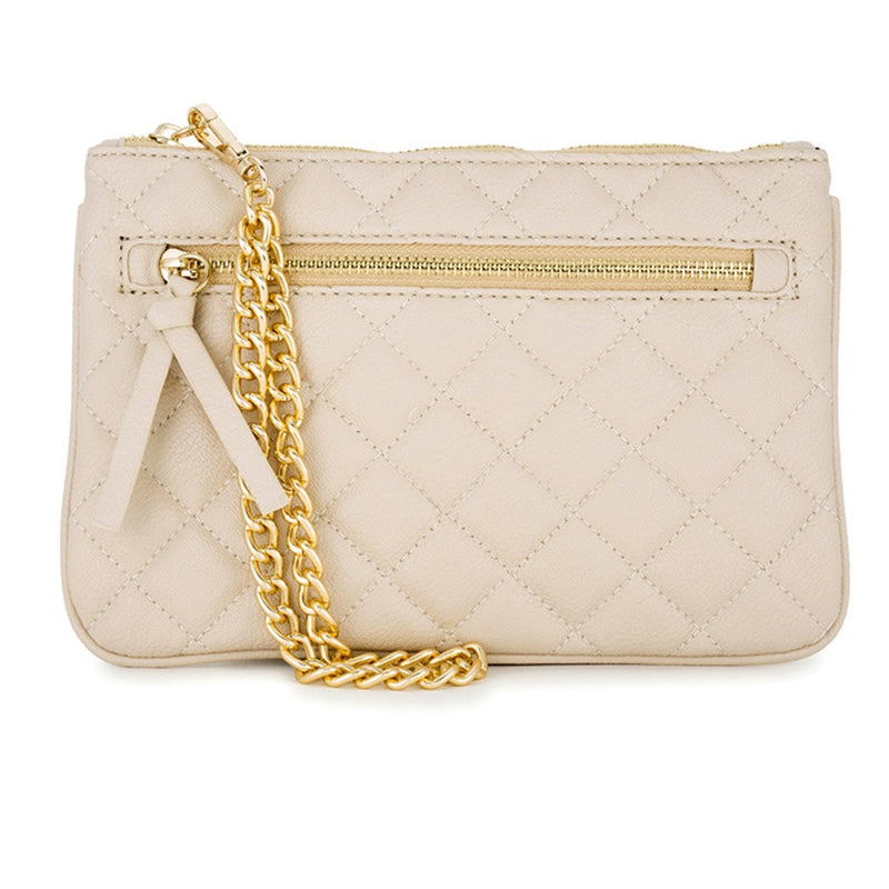 Beige Quilted Wristlet - Bae Apparel