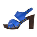 Leather platform sandal  in oak with back strap - Bae Apparel