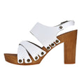 Leather platform sandal  in pine with back strap - Bae Apparel