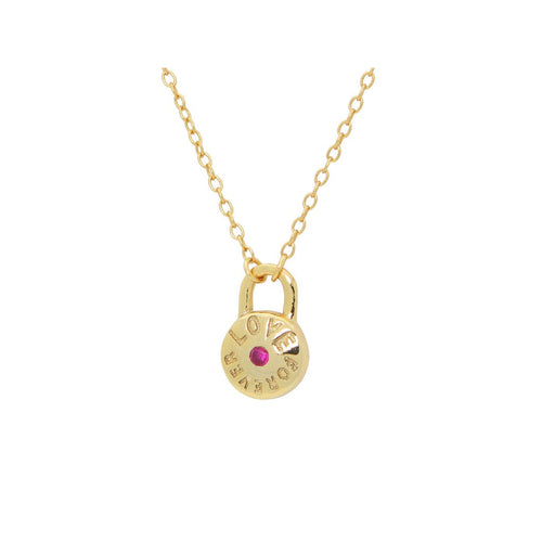 Silver 18K Gold Plated Love Forever Pendant Necklace 16"+ 2" Cz Rubi - Bae Apparel