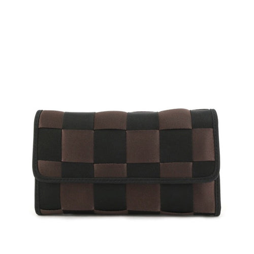 Black & Brown Multicolored Woven Check Wallet - Bae Apparel