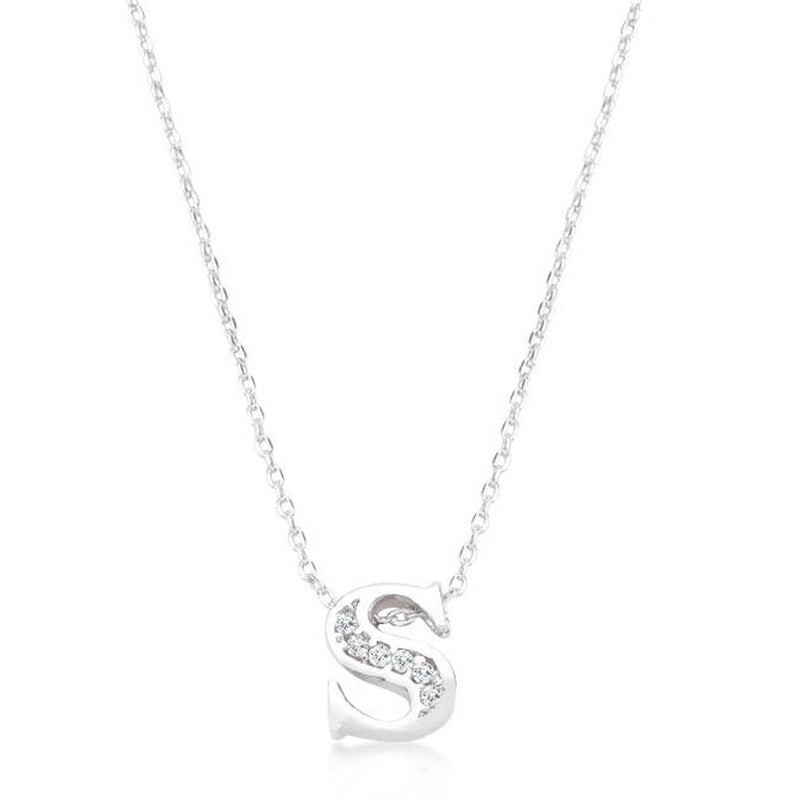 Initial S Crystal Pendant - Bae Apparel