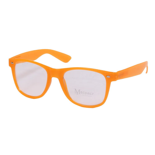 Mechaly Wayfarer Style Glow in the Dark Orange Glasses - Bae Apparel
