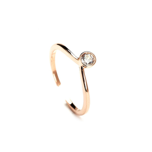 Twinkle On Rose Gold Plated Rings - Bae Apparel