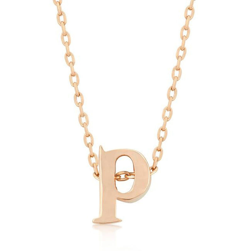 Initial P Rose Gold Pendant - Bae Apparel