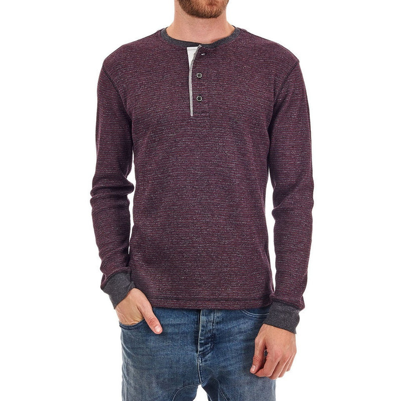 Kyle Striped Thermal Henley - Bae Apparel