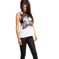 Turquoise print drop armhole tank top - Bae Apparel