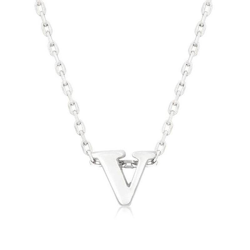 Initial V Silver Pendant - Bae Apparel
