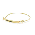 18k Gold Mothers Bracelet, Gold Bar Hamsa Bracelet, engraved "Worlds Best Mom" Bracelet For Mom - Bae Apparel