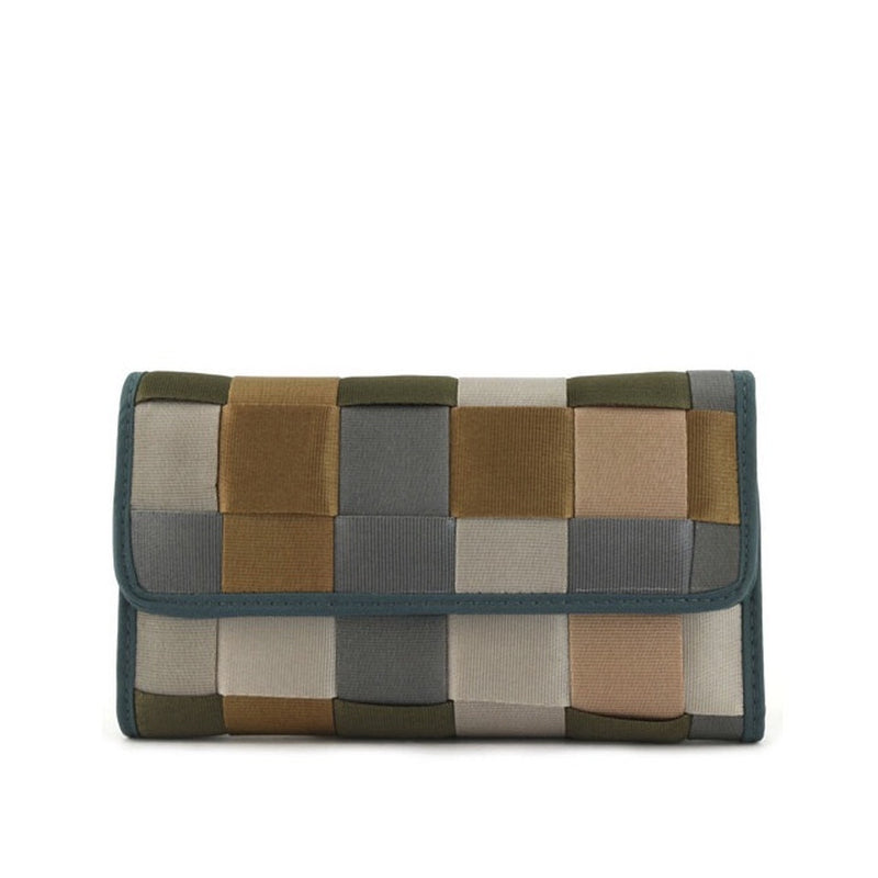 Brown & Blue Multicolored Woven Check Wallet - Bae Apparel