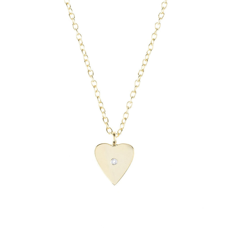 Heart and white topaz necklace - Bae Apparel