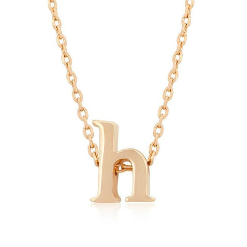 Initial H Rose Gold Pendant - Bae Apparel