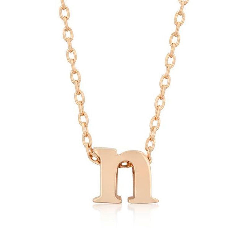 Initial N Rose Gold Pendant - Bae Apparel