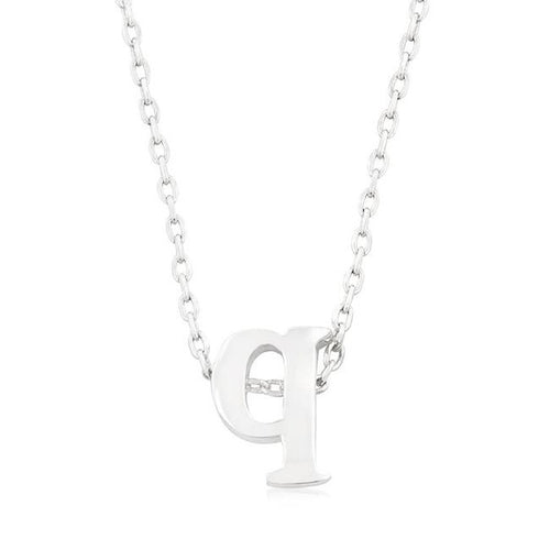 Initial Q Silver Pendant - Bae Apparel