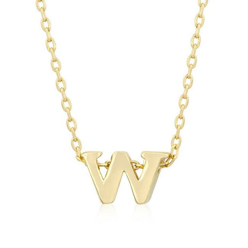 Initial W Gold Pendant - Bae Apparel