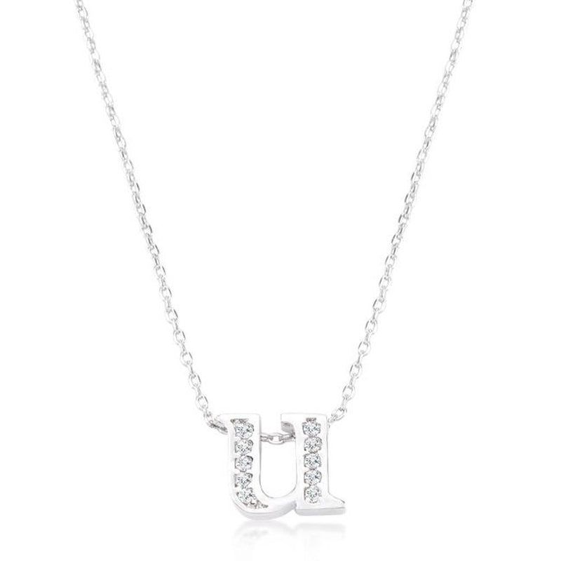 Initial U Crystal Pendant - Bae Apparel