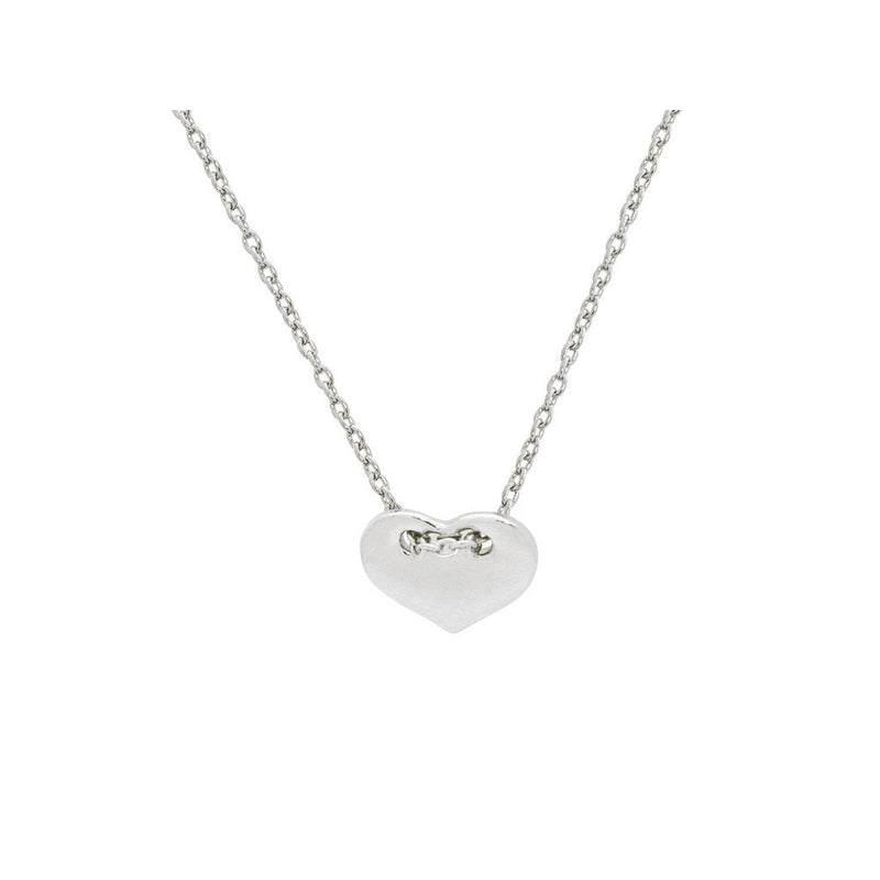Valentines Sterling Silver Mini Heart Pendant Necklace by Fronay Co, 15.5" +2" - Bae Apparel