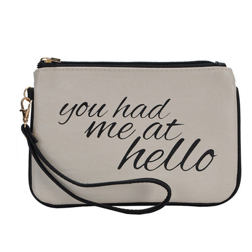 Mechaly Women's Slogan Hello Bone Vegan Leather Wallet - Bae Apparel