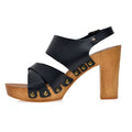 Leather platform sandal  in pine with back strap - Bae Apparel