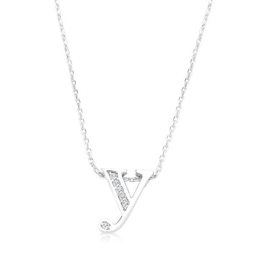 Initial Y Crystal Pendant - Bae Apparel