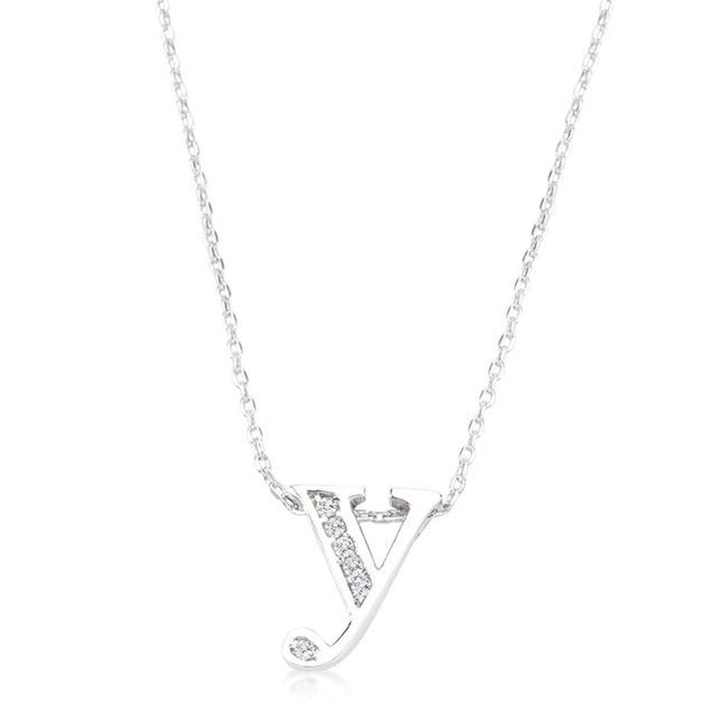 Initial Y Crystal Pendant - Bae Apparel