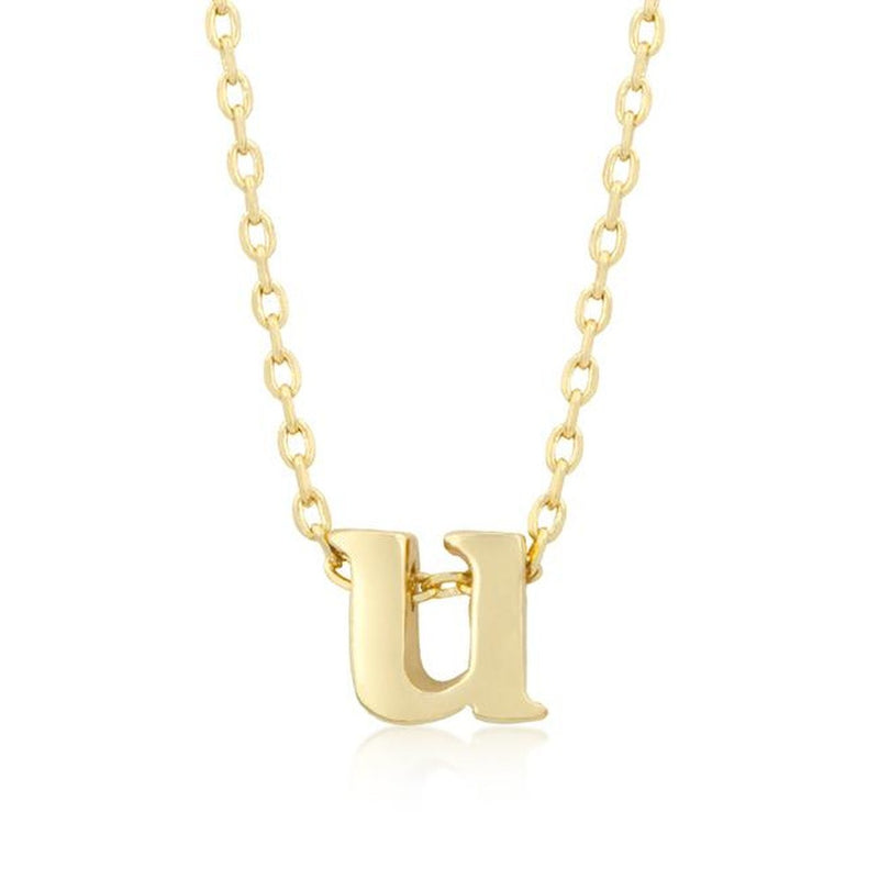 Initial U Gold Pendant - Bae Apparel