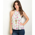 Women's Top Sleeveless Mint Purple Floral Tank Top - Bae Apparel